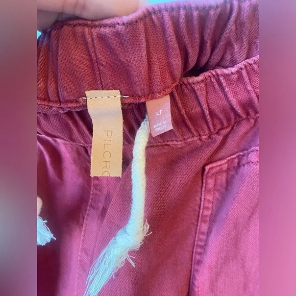 Women’s Anthropologie pilcro pink large tall pants with pockets - Picture 3 of 7